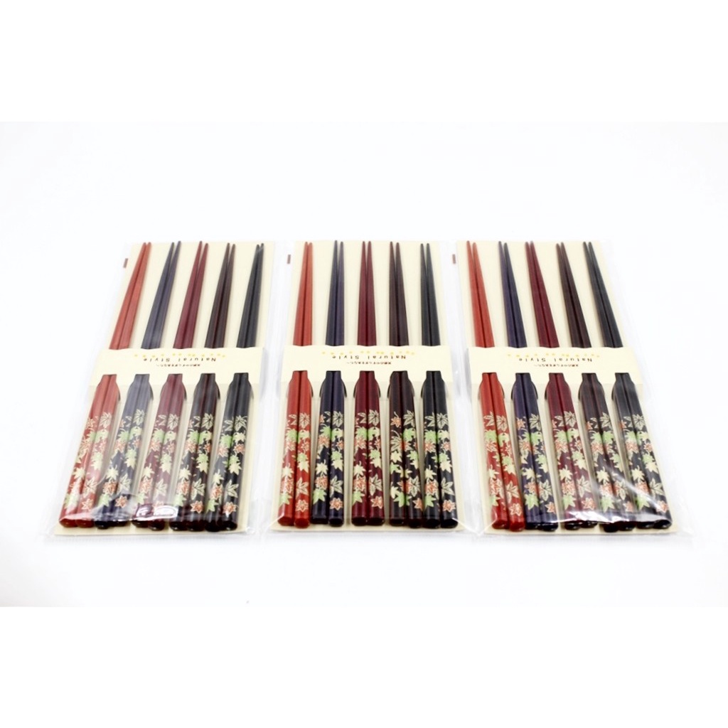 Set 5 đôi đũa mẫu lá phong (Made in Japan)
