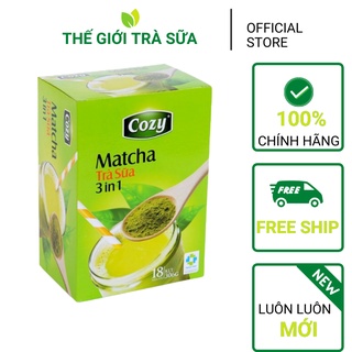 Trà Cozy Matcha 3 trong 1 chính hãng  ( 306g gram/hộp 18 gói ) - Nguyên liệu pha chế trà sữa