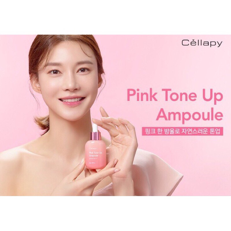 TINH CHẤT DƯỠNG TRẮNG CĂNG BÓNG NÂNG TONE DA CELLAPY PINK TONE UP AMPOULE | BigBuy360 - bigbuy360.vn