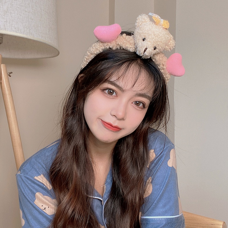 Băng Đô Nhung Lông Phong Cách Hàn Quốc Dễ Thương Dành Cho Nữ Rửa Mặt