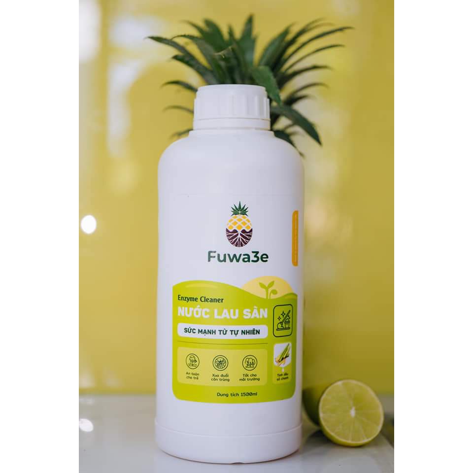 Nước lau sàn hữu cơ Fuwa3e tinh dầu sả chanh 1L