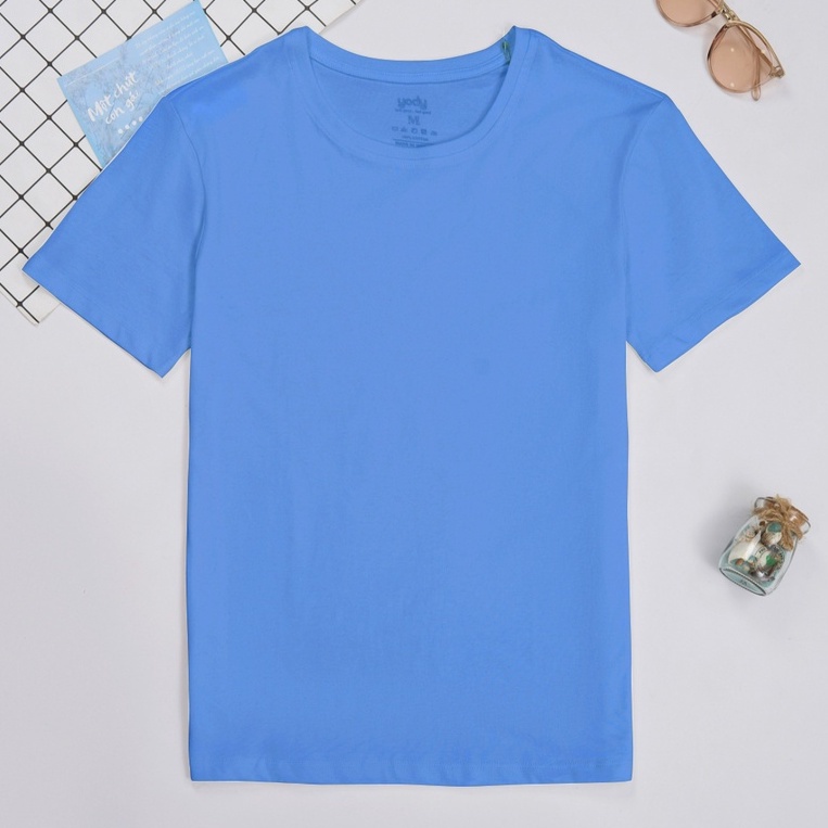 Áo thun YODY nữ cổ tròn phông tay ngắn chất vải cotton co giãn TSN5346