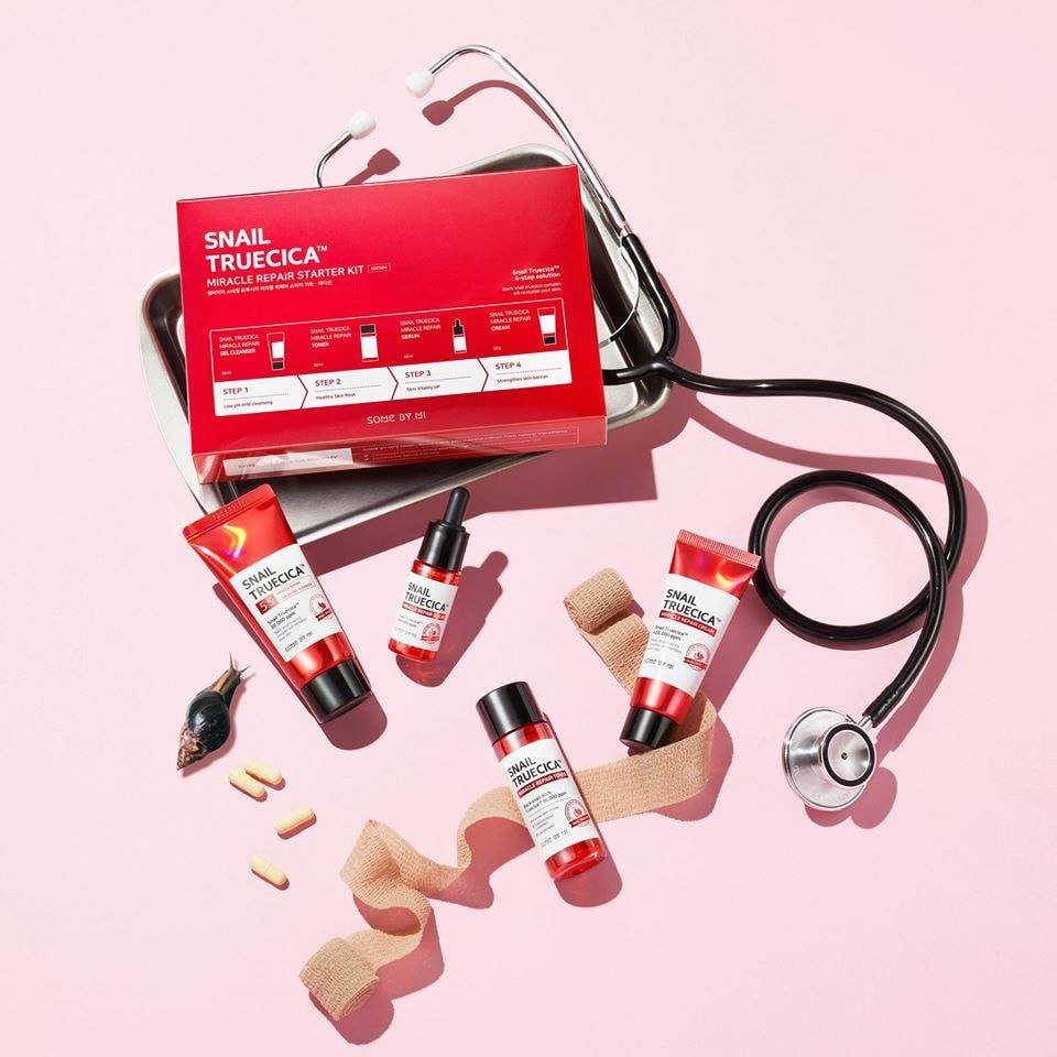 Bộ dưỡng 4 món Some By mi Snail Truecica Miracle Repair Starter Kit