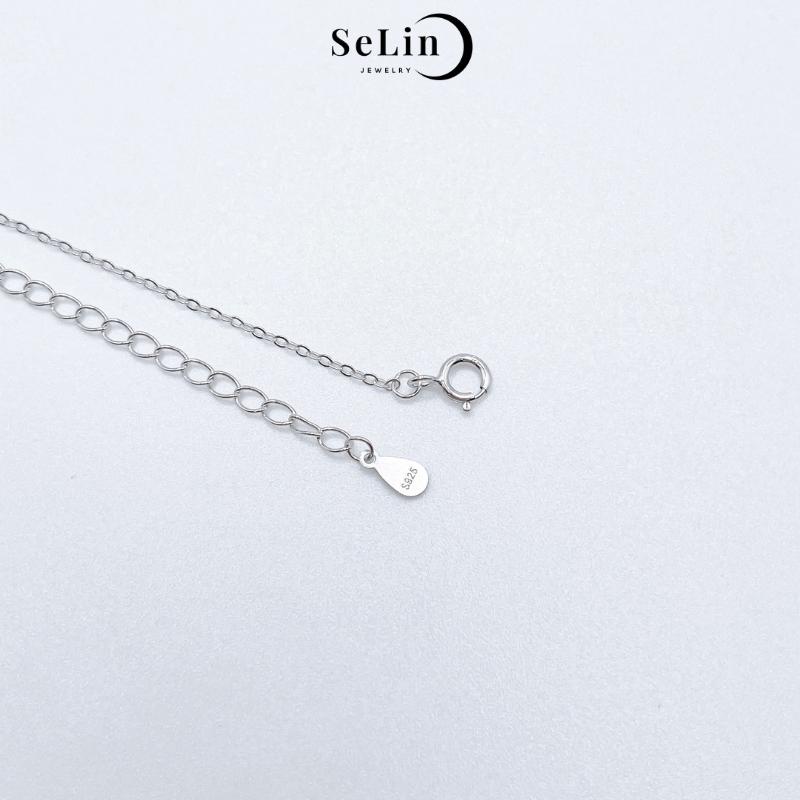 Dây chuyền bạc nữ 925 Sofia necklace cao cấp đính đá dáng tròn đẹp cá tính SELIN JEWELRY - 0100