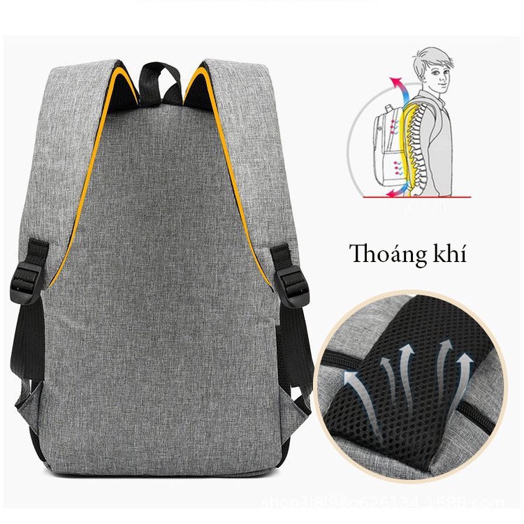 Set 3 Chiếc Ba Lô Nam Túi Nam Sạc USB Ba Lô Đa Năng Thường Ngày Túi Đi Học Nam thời trang cao cấp  trẻ trung