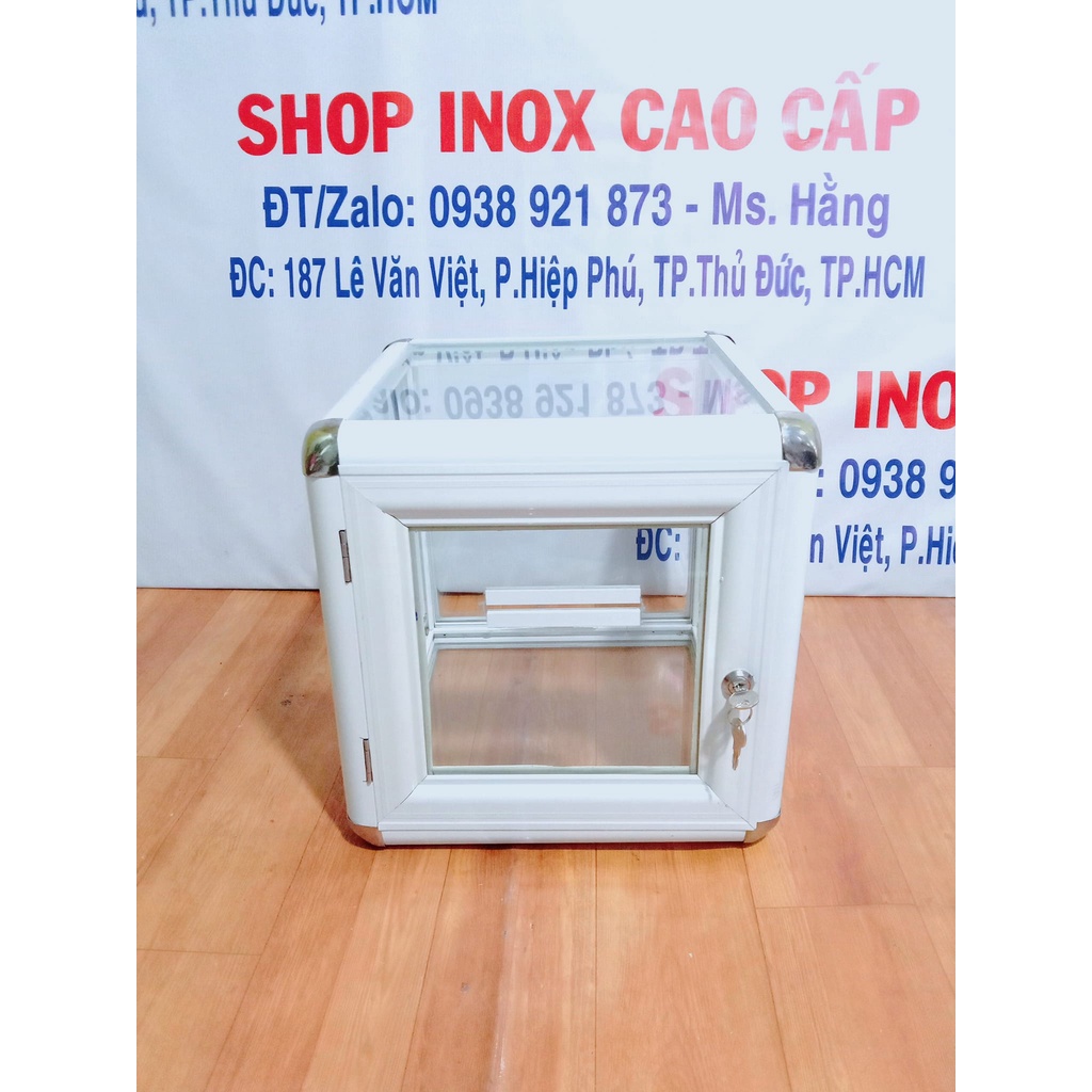 - Thùng Từ Thiện - Hòm Bỏ Phiếu - Thùng Bỏ Phiếu - Thùng Hùn Phước Nhôm Kính Cao Cấp -  Mã: THBP01-35TS - tr1 -