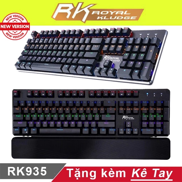 Bàn phím cơ RK935 chính hãng Led Rainbow - Phím cơ Royal Kludge Blue Switch