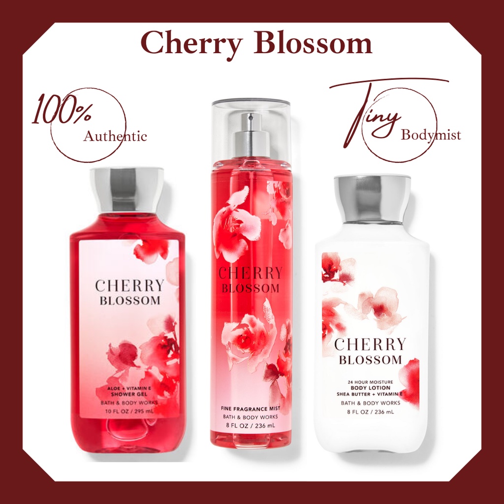 Bộ sản phẩm xịt thơm toàn thân bodymist Bath &amp; Body Works: Cherry Blossom 36ml- 236ml