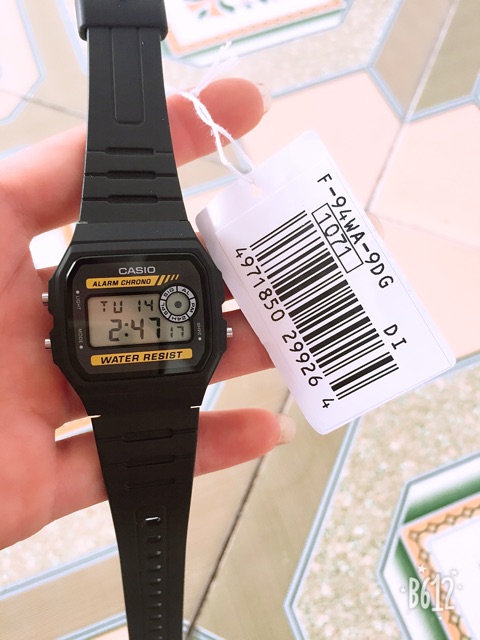 Đồng hồ nam nữ Casio F94 huyền thoại cực bền, chống nước cực tốt. Hàng chính hãng có tem nhập khẩu.