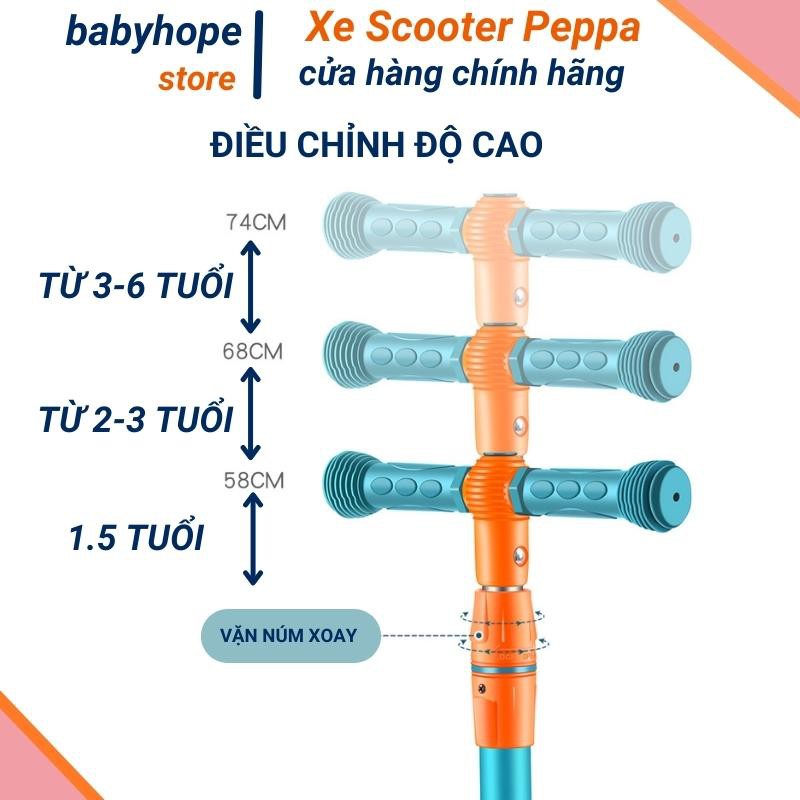 Xe trượt Scooter Heo đa năng 2 in 1 có nhạc và phát sáng, Bảo Hành 6 tháng, xe Scooter chòi chân cho bé chịu lực &gt;100kg