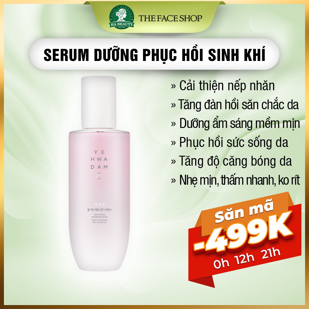 Serum dưỡng ẩm phục hồi sinh khí da chống lão hóa săn chắc da The Face Shop Yehwadam Plum Flower Revitalizing Serum 45ml