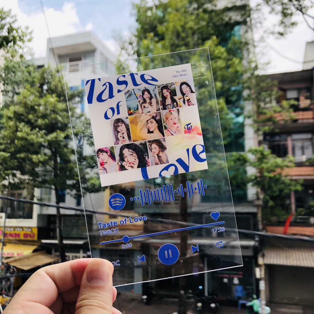 Khung Frame mica Bản nhạc decor Có mã Spotify quét được TWICE Taste of love, More &amp; More