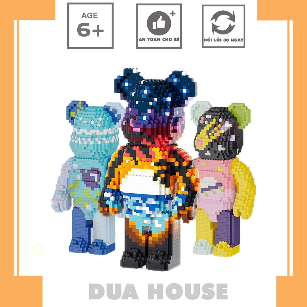 (Mã giảm giá 10%) BearBrick Lego size 35cm. Dùng làm đồ chơi cho bé hoặc decor bàn làm việc tuyệt đẹp