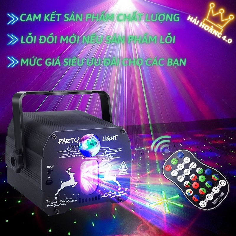 Đèn Laser Phòng Bay, Đèn Bay Phòng Theo Nhạc 2 Trong 1 Tích Hợp Đèn Led 7 Màu Dùng Cho Phòng Karaoke Sân Khấu