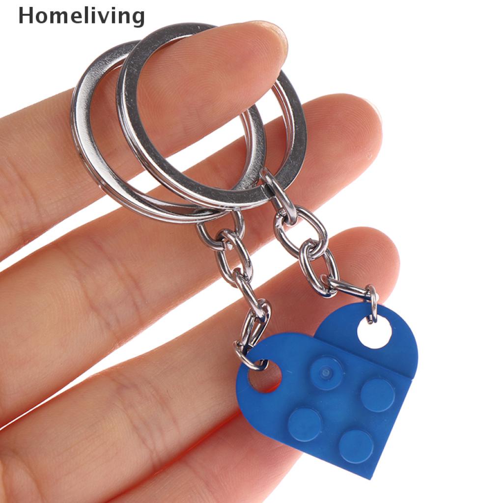 Bộ 2 Móc Khóa Hình Viên Gạch Trái Tim Dễ Thương Dùng Làm Quà Tặng Sinh Nhật Cho Cặp Đôi