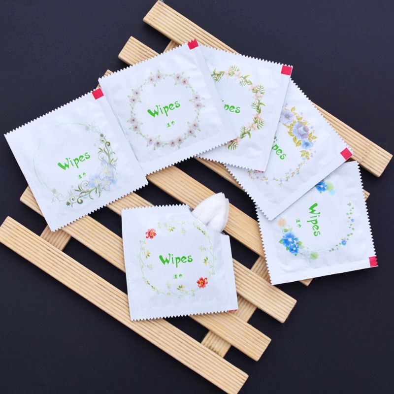 [Hàng mới về] Bộ 10 khăn ướt lau mặt dạng nén in họa tiết hoa thời trang để mang đi du lịch tiện lợi