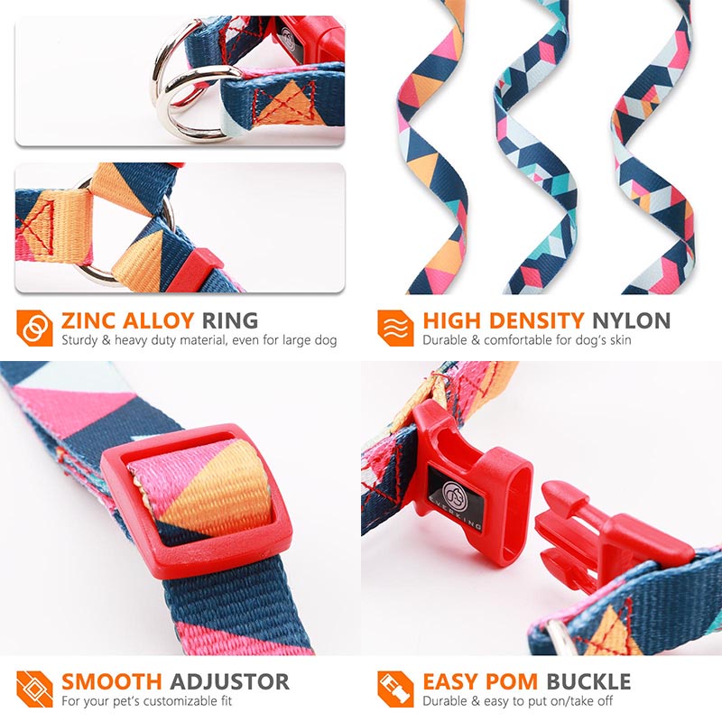 HamshMoc Bộ Dây Dắt Thú Cưng Đi Dạo Bằng Nylon Mềm Có Thể Điều Chỉnh