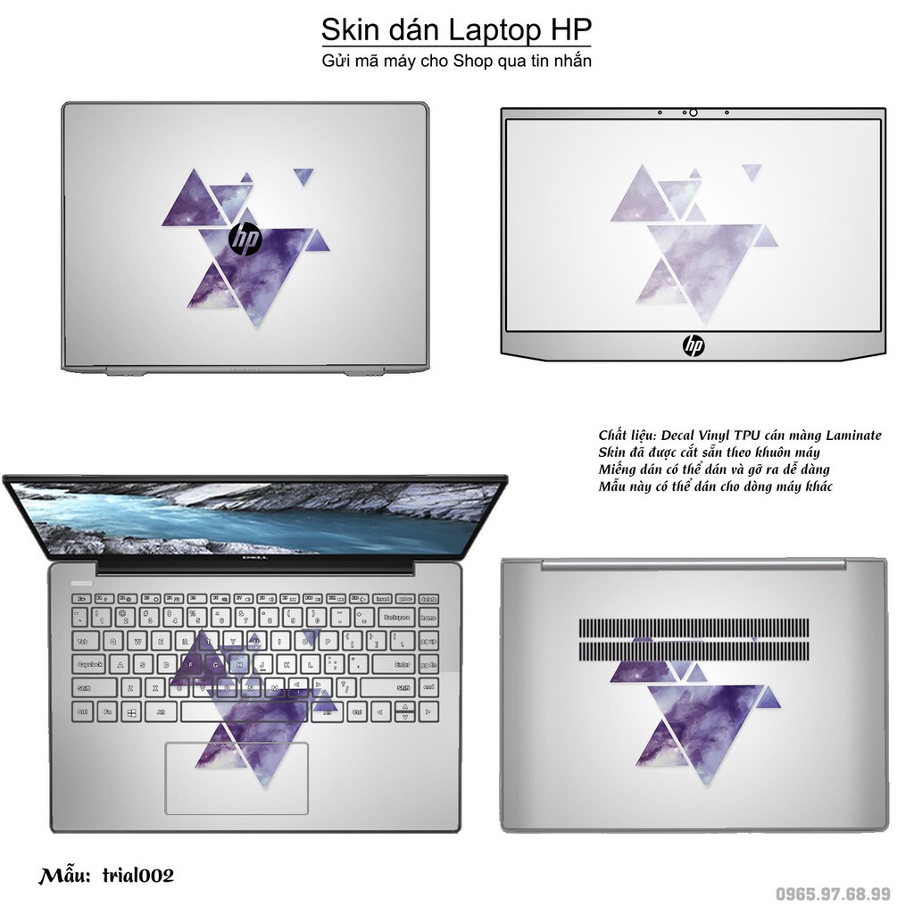 Skin dán Laptop HP in hình Đa giác (inbox mã máy cho Shop)