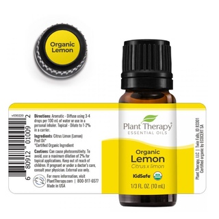 Plant therapy - tinh dầu vỏ chanh hữu cơ - lemon organic kidsafe essential oil - 10ml