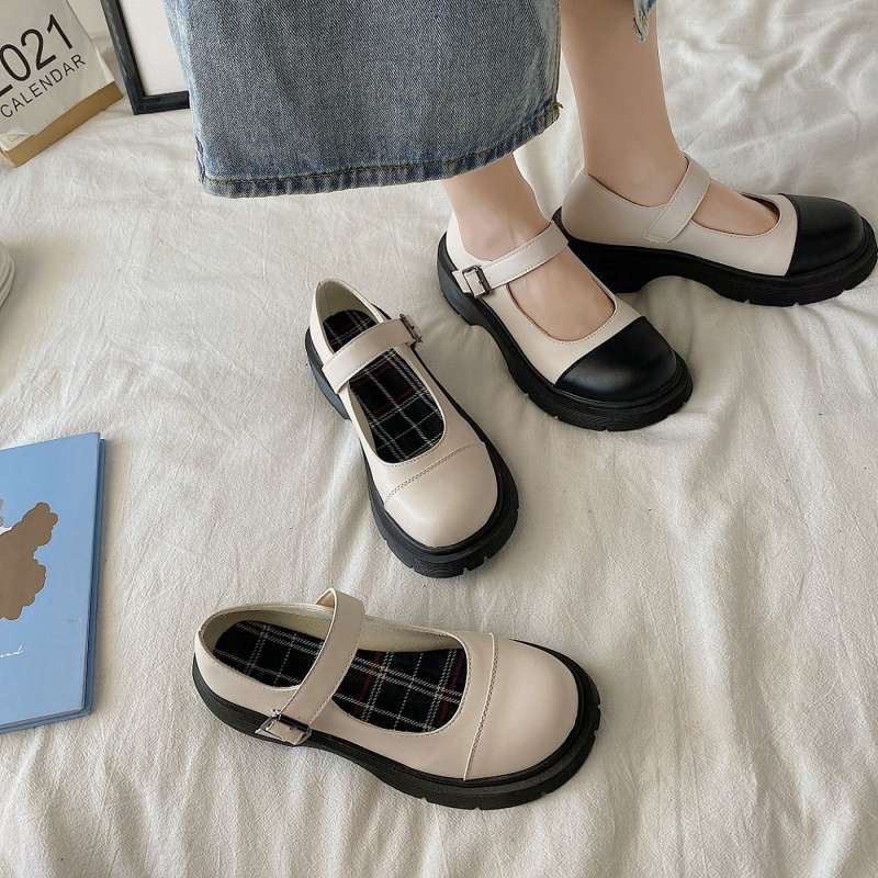 Giày nữ ulzzang giày búp bê quai ngang hai màu trắng đen kết hợp | Shopee  Việt Nam