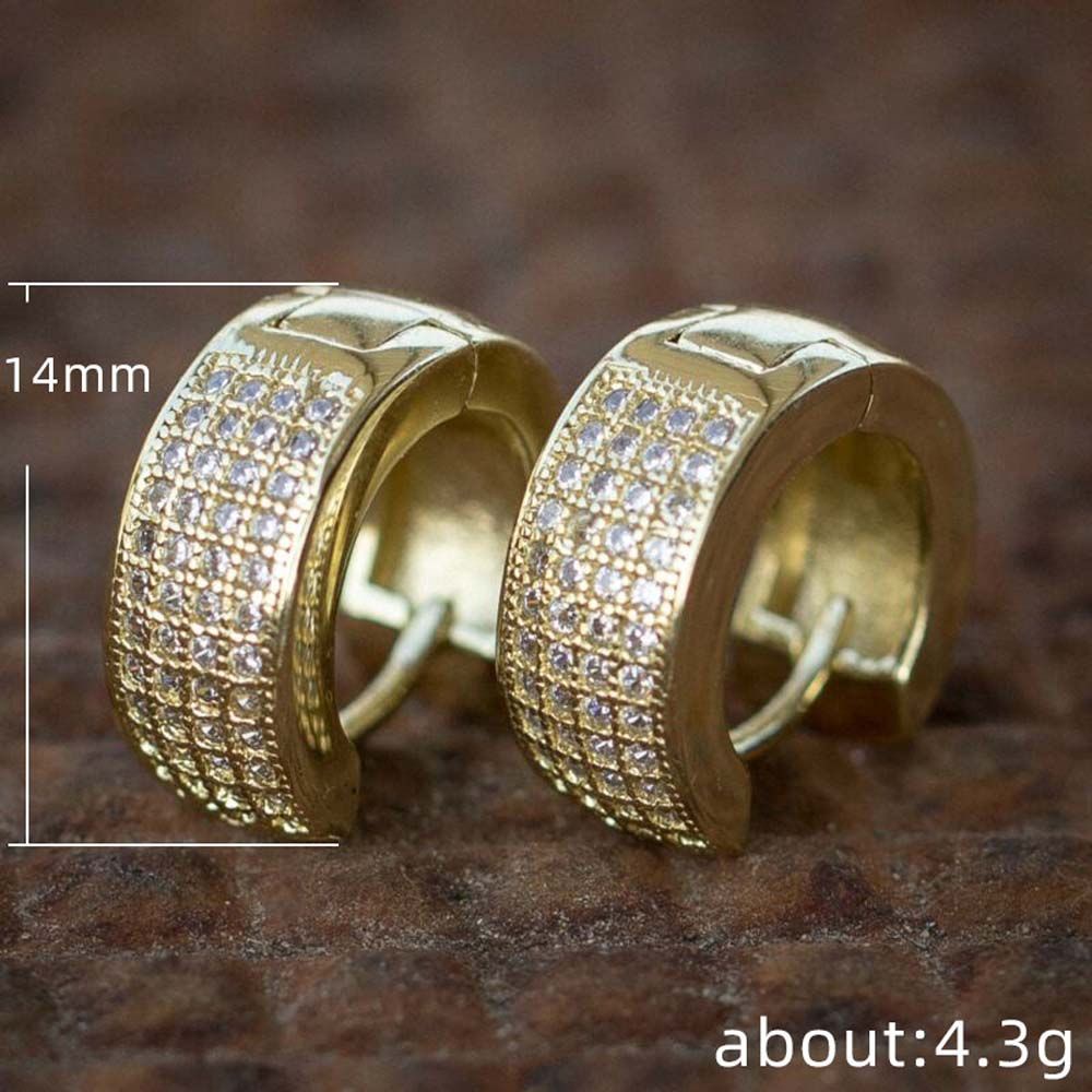 Hoa tai đính đá zircon phong cách Hàn Quốc thanh lịch cho nam nữ