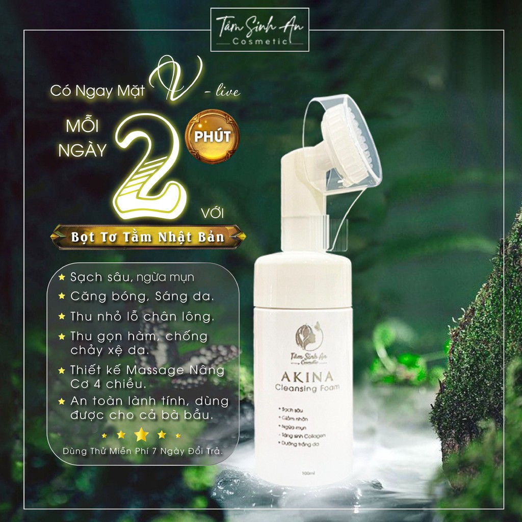 Sữa Rửa Mặt Tạo Bọt Nano Bạc AKINA - 2 Phút Sạch Sâu, Ngừa Mụn, Mát Dịu, Kiểm Soát Da Dầu Nhờn | BigBuy360 - bigbuy360.vn