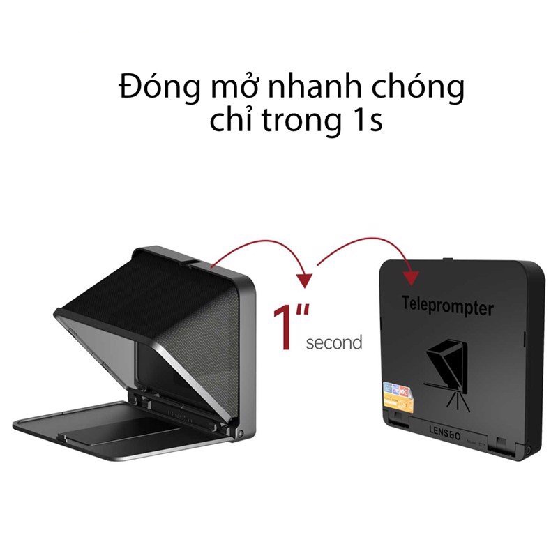 Máy Nhắc Chữ Mini Cho Biên Tập Viên, MC Truyền Hình Dùng Cho Điện Lensgo Teleprompter TC7 (Black) - Hàng Chính Hãng