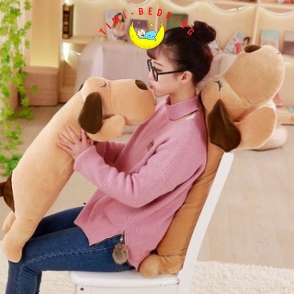 Gấu bông hình con chó ngủ mũi trái tim tim tai dài siêu cute, đáng yêu - Timibedding