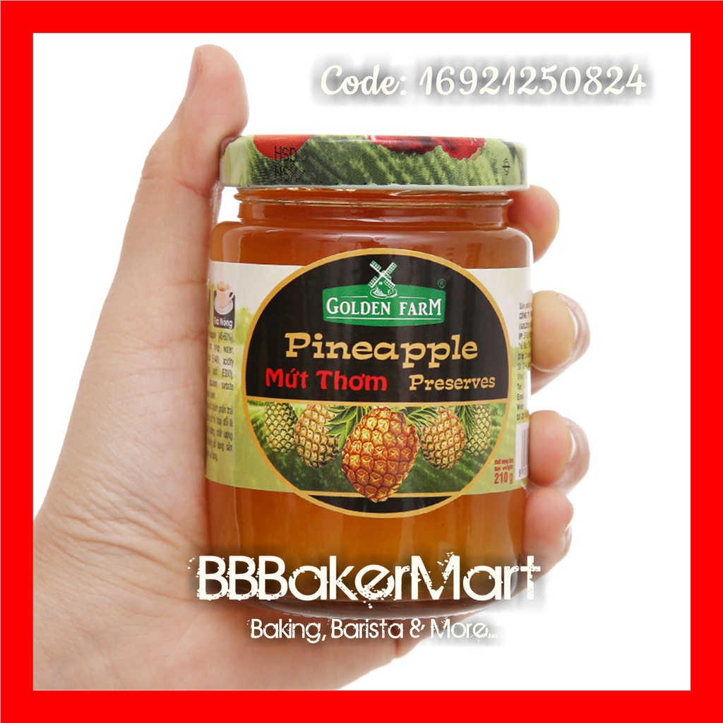 NHỎ 210GR - Mứt KHÓM (THƠM) Preserves có xác Golden Farm