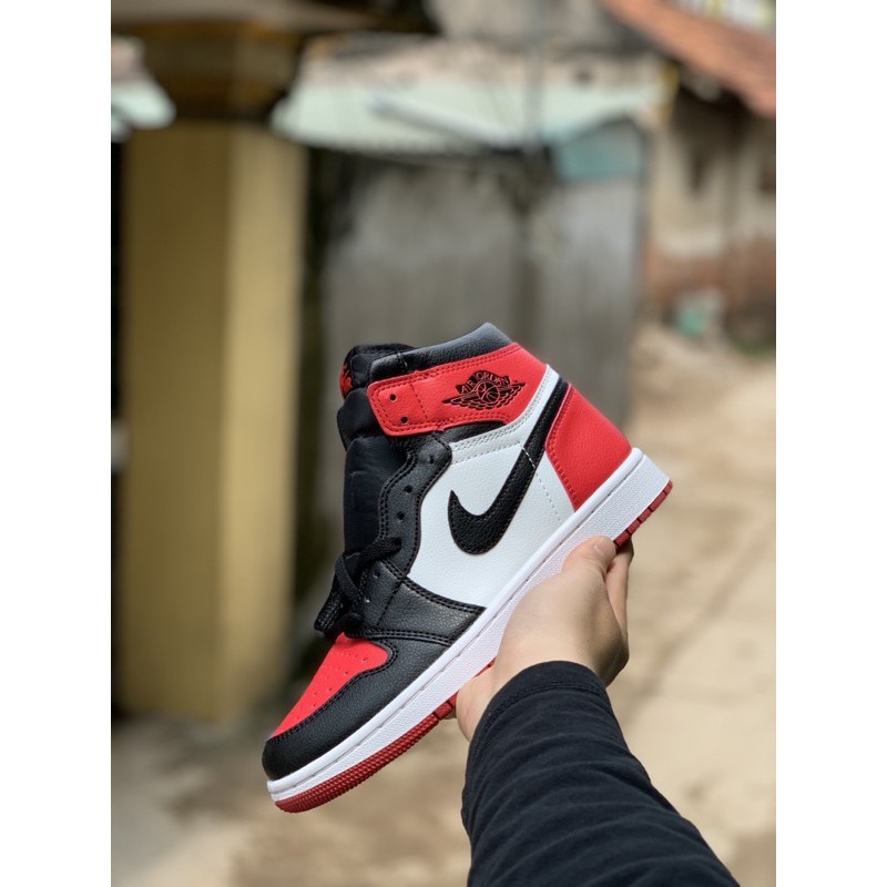 Giày thể thao air jordan 1 đỏ đen OG bred toe Cao Cổ, Thấp Cổ nam nữ - Hàng Chuẩn Full Box Bill