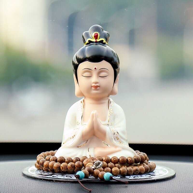 Tượng phật bà quan âm gốm màu