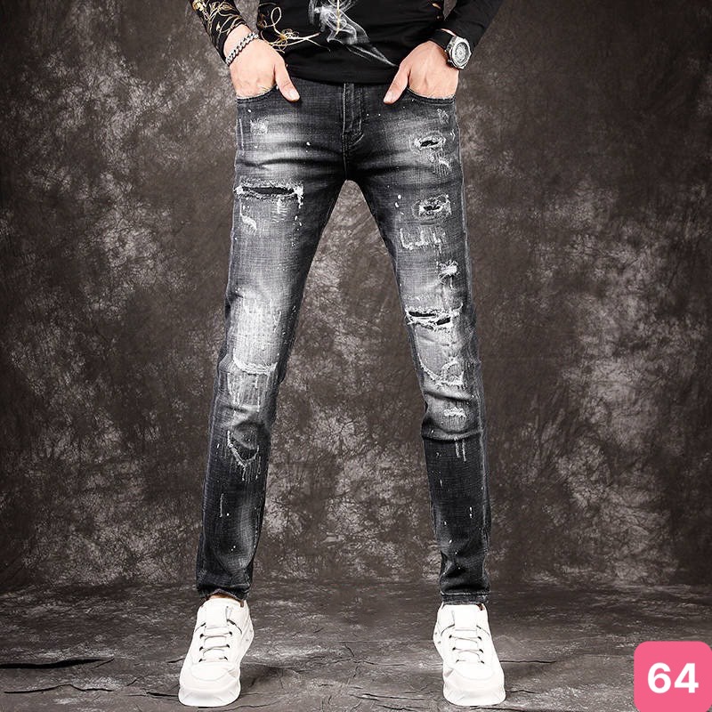 Quần jean nam xám rách chất bò cao cấp co dãn 4 chiều, quần rin nam đẹp 93Hado NHIỀU MẪU HOT MỚI