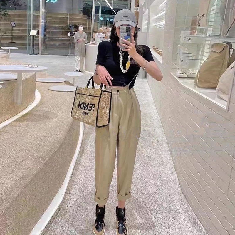 Kukee thời trang mùa hè giản dị dành cho nữ 2021 quần thẳng mới | BigBuy360 - bigbuy360.vn