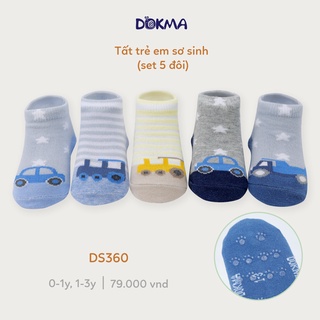 (0 đến 3 tuổi) Tất cotton sơ sinh DOKMA (set 5 đôi) (DS360)