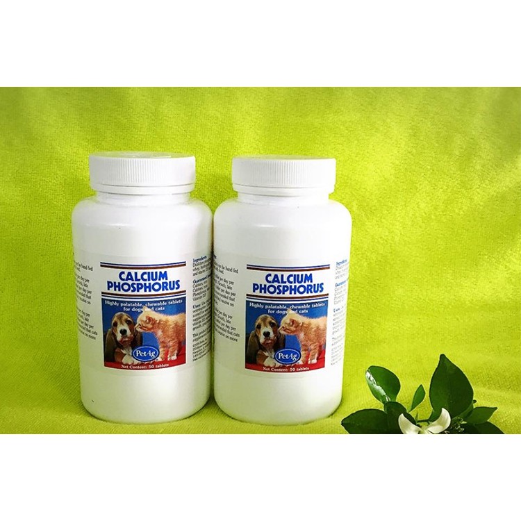 COMBO 5 - 10 VIÊN - Calcium Phosphorus - Bổ Sung Canxi Và Khoáng Cho Chó Mèo - PetAg Mỹ 50 viên