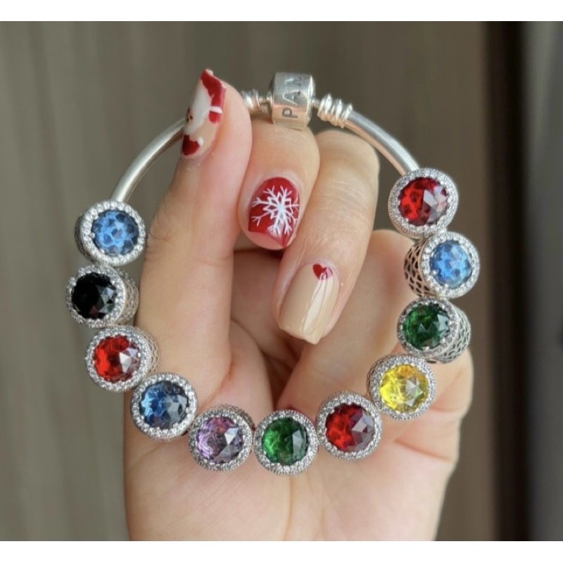 [Mã SKAMLTSM9 giảm 10% đơn 99K] Hạt charm đá Radiant màu bạc s925 cao cấp dùng mix vòng phong thuỷ và vòng charm