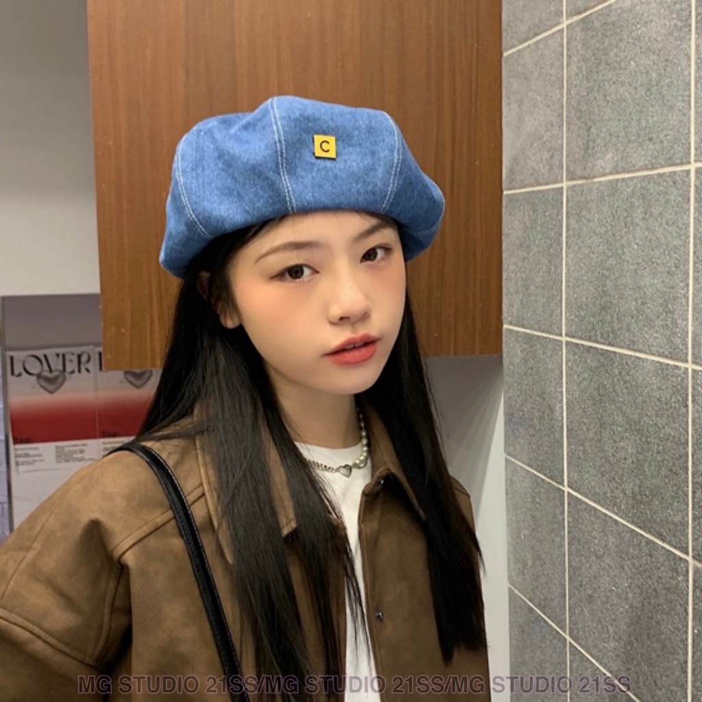 Mũ beret denim'C'C' Mg STUDIO