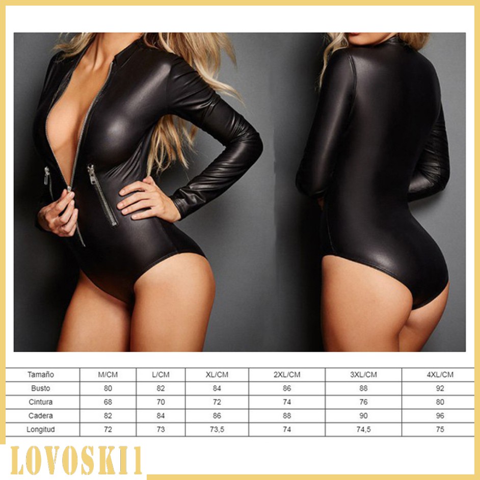 Jumpsuit Da Pu Dây Kéo Gợi Cảm Lovoki1