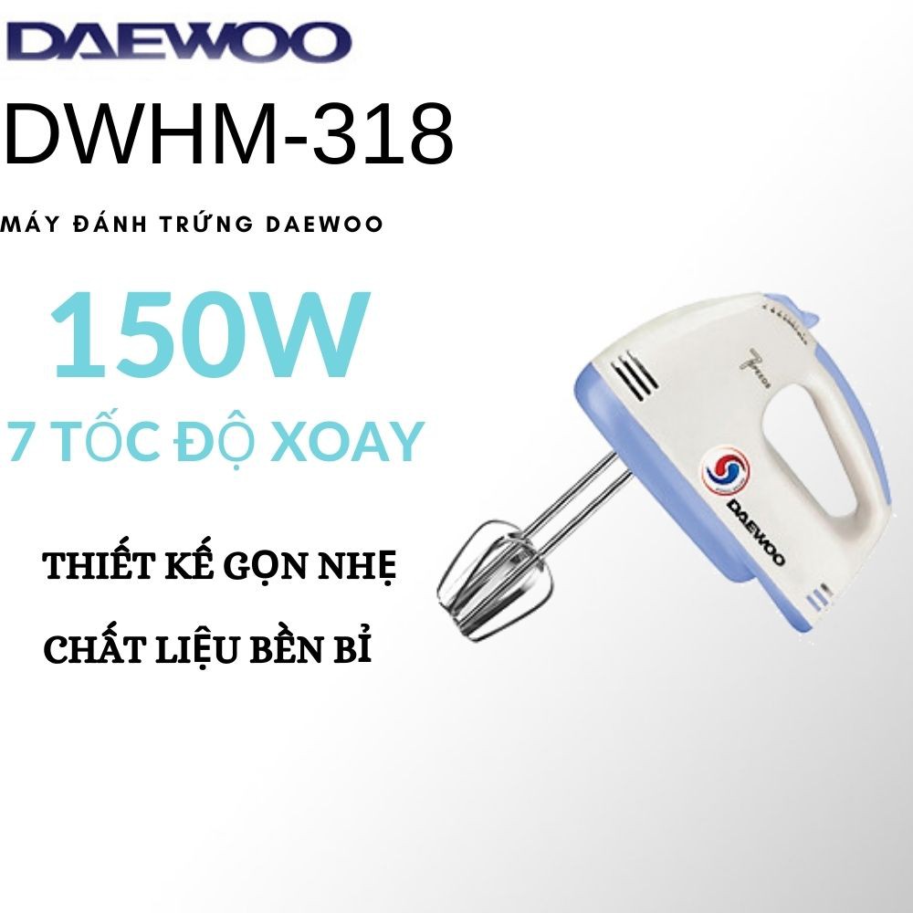 [Mã ELHA22 giảm 5% đơn 300K] Máy đánh trứng cầm tay Daewoo DWHM-318