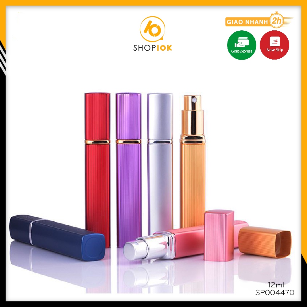 Lọ chiết nước hoa 2 lớp nhôm sọc vuông loại 12ml | Thế Giới Skin Care