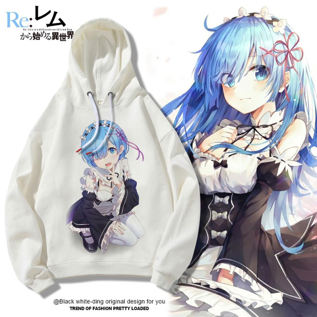 SIÊU RẺ - Áo Hoodie Nỉ Ấm Anime Re:Zero Rem & Ram  / có size trẻ em