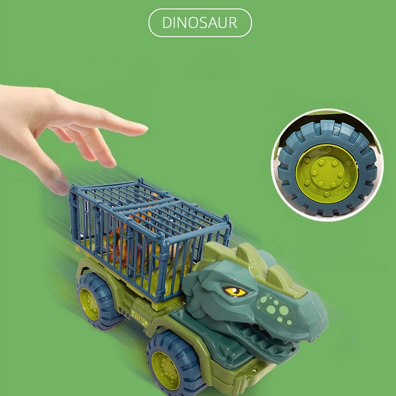 (CHỌN LOẠI) Bộ Đồ Chơi Xe Tải 15 Con Khủng Long, Mô Hình Cây Và Trứng Khủng Long Cho Bé
