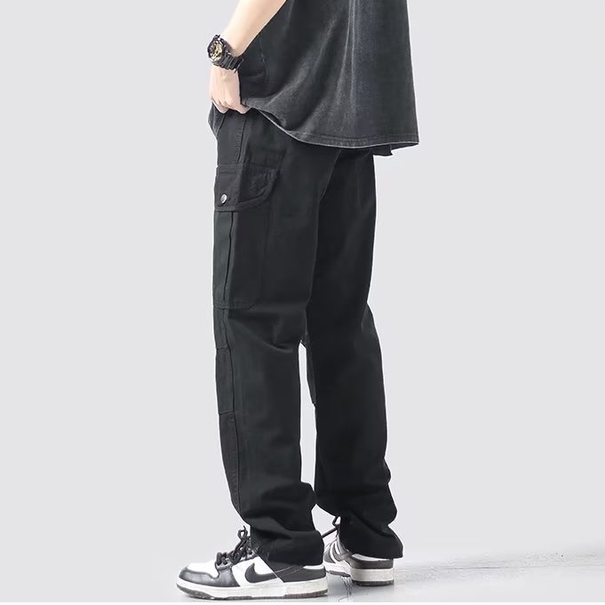 Quần Thể Thao Ống Rộng Phối Túi Phong Cách Hàn Quốc Trẻ Trung