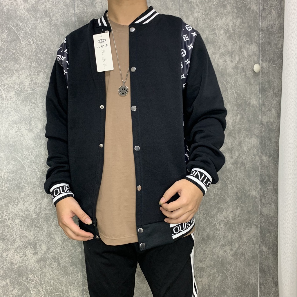 Áó Bomber chất nỉ dày dặn họa tiết LV cực chất dành cho dân chơi. | BigBuy360 - bigbuy360.vn