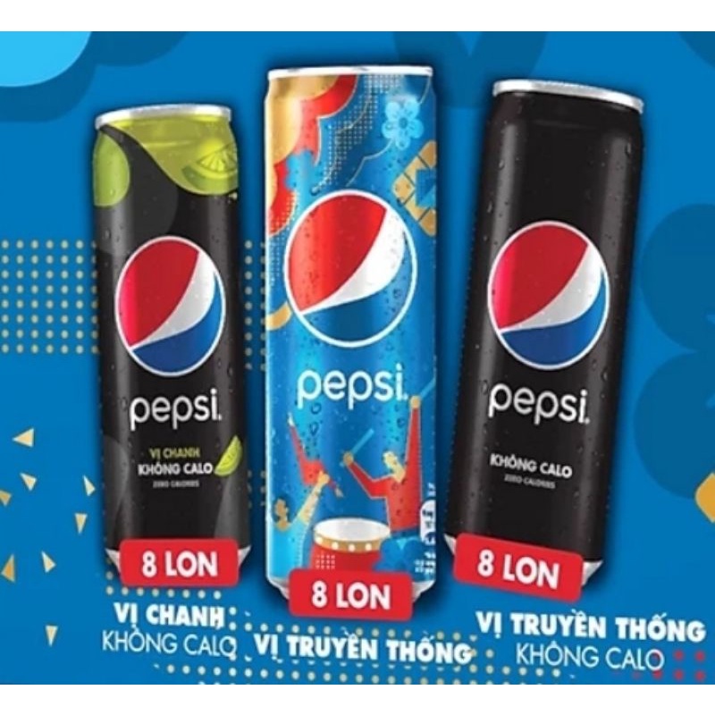 Nước ngọt PEPSI Basic hoặc (Vị Chanh/ Vị Cola) Không Calo (ĐVT: LON 320ml)