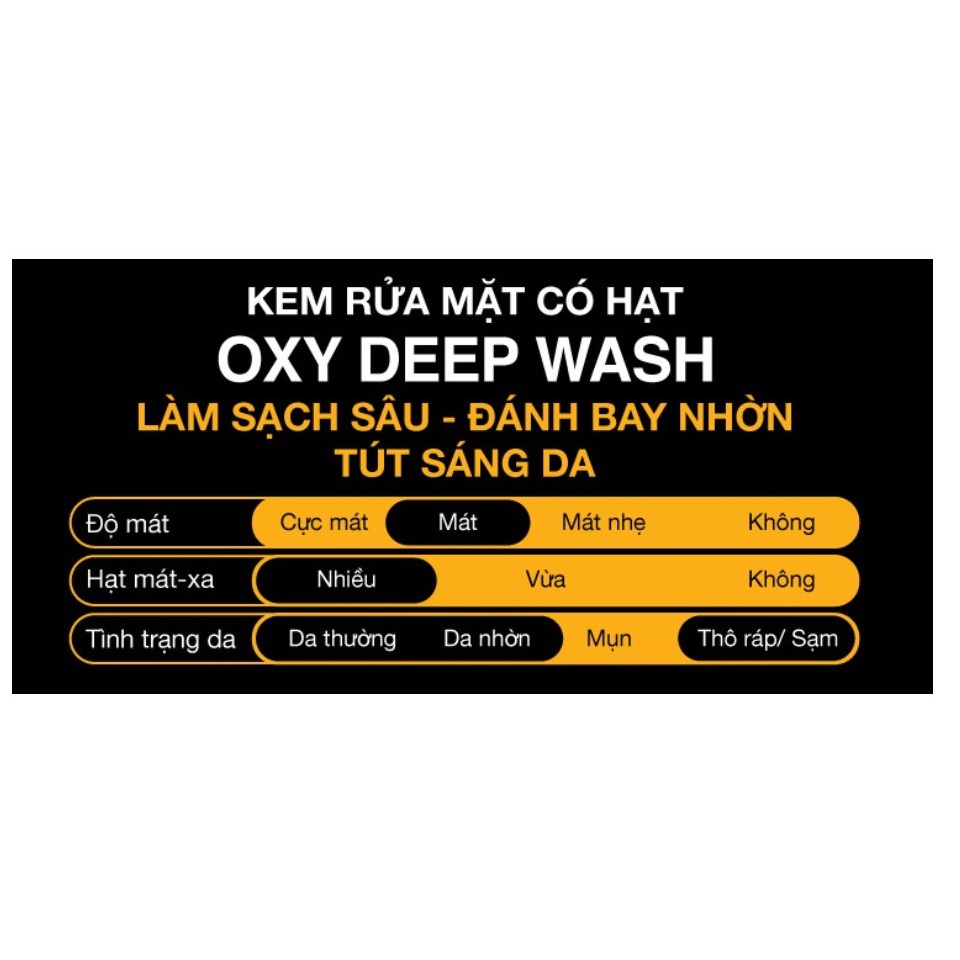 Kem rửa mặt có hạt sạch sâu OXY Deep Wash (Scrub) 100g