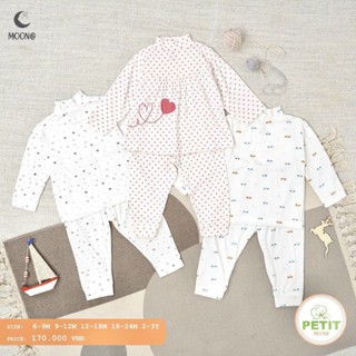 Bộ sơ sinh cài chéo cho bé chất petit siêu thích