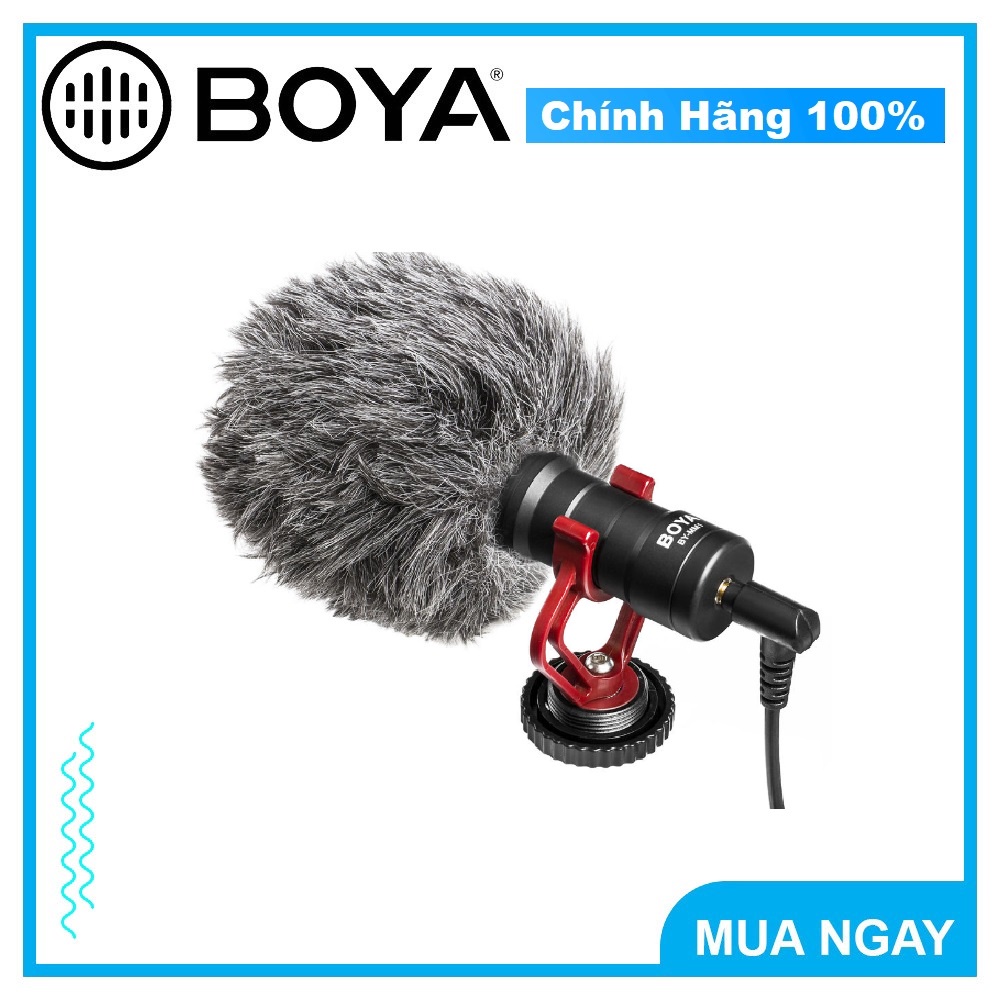 Micro Thu Âm BOYA BY- MM1 Dành Cho Máy Ảnh DSLR, Action Camera, Điện Thoại Cổng 3.5mm