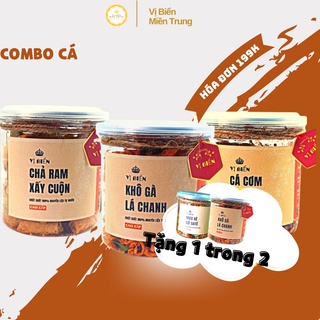 COMBO 3 Hủ Khô Gà Lá Chanh, Chả Ram Sấy Cuộn, Mực Rim Bơ Tỏi Vị Biển, Thực Phẩm Ăn Liền