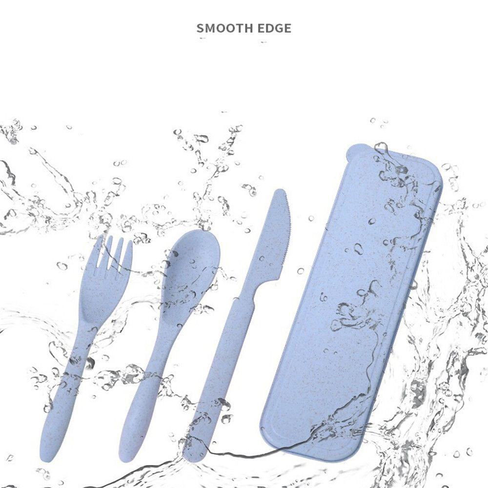 Set 3 Muỗng Nĩa Bằng Chất Liệu Rơm Lúa Mì Thân Thiện Với Môi Trường Dành